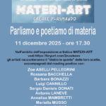 11/12/25 MATERI-ART Parliamo e poetiamo di materia