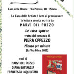 26/3/26 Milano - «Le cose sparse» (di Piera Oppezzo)- Lettura scenica scritta da Marvi del Pozzo